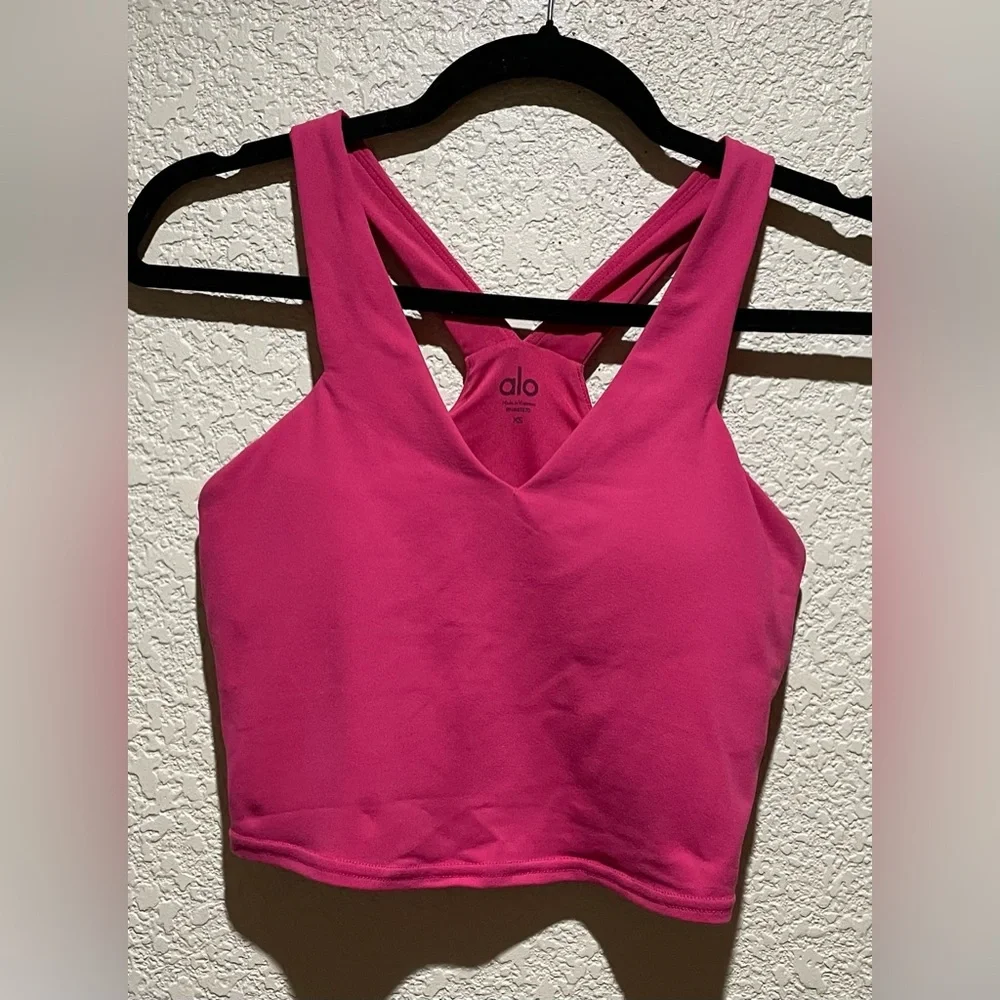 ALO Airbrush Real Bra Tank Top Pink Size XS